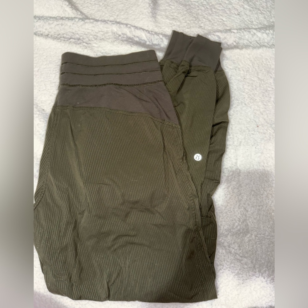 Olive green lululemon dance studio joggers